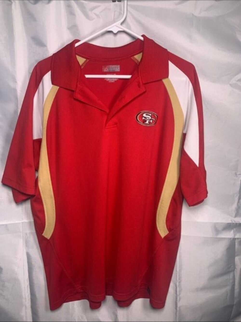 Team Apparel San Francisco 49ers NFL Polo Shirt Red Gold S/S Size XL EUC #SP-006